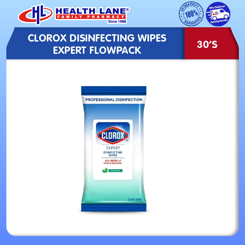 CLOROX DISINFECTING WIPES EXPERT FLOWPACK (30'S)